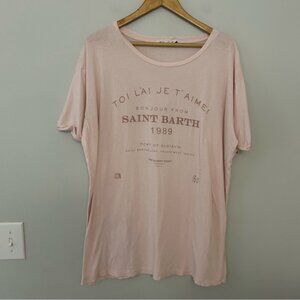 The Laundry Room Saint Barth 89 Oversized Tee in Blush Pink